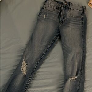 Hollister Women's Distressed Gray Skinny Jeans